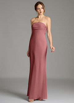 Azazie Ailanie Brudtärnklänningar Klä av Sjöjungfru i Chiffong Axelbandslös Ametist image5