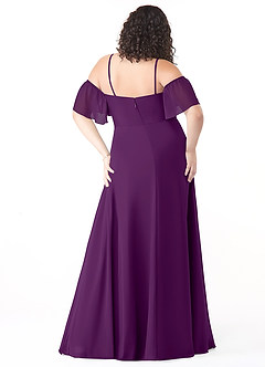 Azazie Sue Bridesmaid Dresses Grape A-Line Off the Shoulder Chiffon Convertible Dress image7