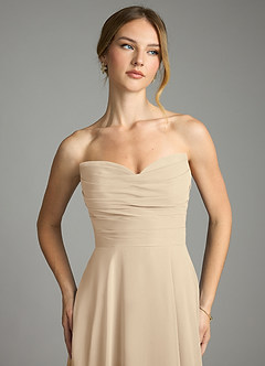 Azazie Ayla Abiti da Damigella Abito A-Line in Chiffon Scollo a Cuore Champagne image4