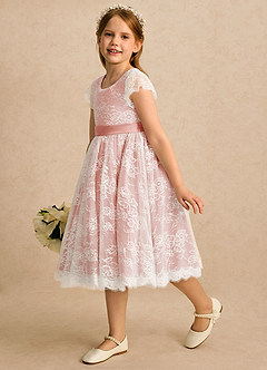 Azazie Maisie Flower Girl Klänningar Klänning A-linje i Spets image6
