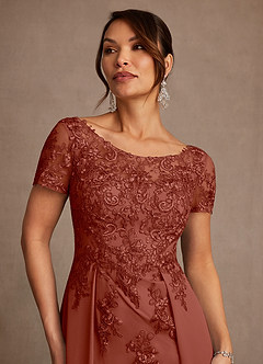 Azazie Alva Mother of the Bride Dresses Auburn A-Line Lace Dress image6