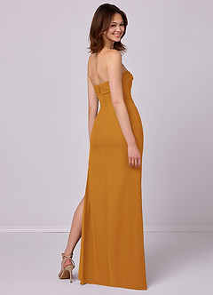Barbie ♥ Azazie Bridesmaid Dresses Butterscotch Sheath Strapless Chiffon Convertible Dress image6