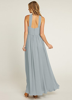 Azazie Jacey Bridesmaid Dresses Dolphin Grey A-Line Pleated Chiffon Dress image2