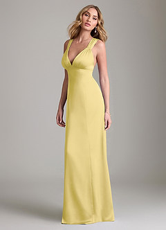 Azazie Cemion Final Sale Dusty Sage A-Line Stretch Satin Dress image5