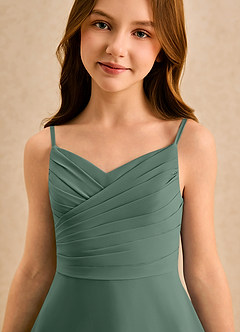 Azazie Hollie Girls Formal Final Sale Dusty Sage A-Line Sweetheart Neckline Chiffon Dress image6