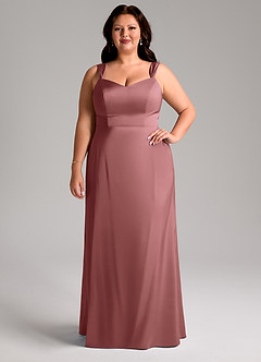 Azazie Denice Bridesmaid Dresses Amethyst Sheath Pleated Stretch Satin Dress image8