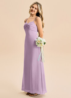 Azazie Jordyn Junior Wisteria A-Line Sweetheart Neckline Chiffon Dress image1