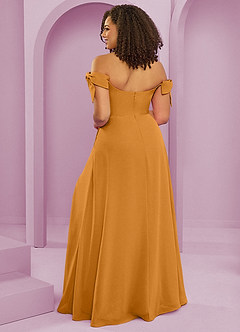 Barbie ♥ Azazie Bridesmaid Dresses Butterscotch A-Line Off the Shoulder Chiffon Convertible Dress image8