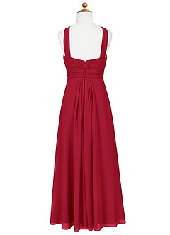 Azazie Anthea Junior Scarlet Pleated Chiffon Dress image7