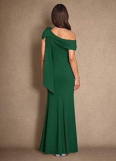 Azazie Myers vestidos de madre de la novia Vestido de Verde Oscuro de Crepé elástico de Sirena con Plisado image2
