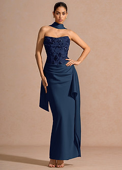 Abito Maxi Paillettes Blu Navy Aspasia image4