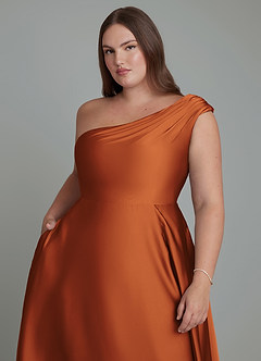 Azazie Melanie Brautjungfernkleider A-Linie Schulterfrei Stretch-Satin Kleid Kanel image12