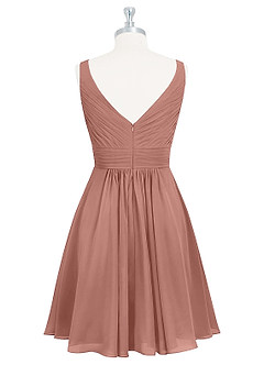 Azazie Grace Abiti da Damigella Abito A-Line in Chiffon Plissettato Cedro Rosa image8