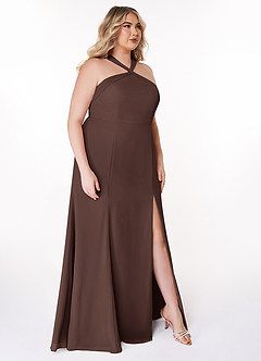 Azazie Rue Bridesmaid Dresses Ganache A-Line Halter Chiffon Dress image10
