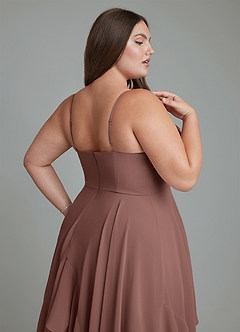 Azazie Zaina Bridesmaid Dresses Espresso A-Line Chiffon Dress image13