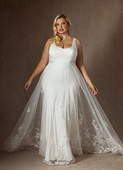 Azazie Ebony Vestidos de novia Vestido de Diamante Blanco de Satén con cara trasera de crepé de Corte en A con Lentejuela image8