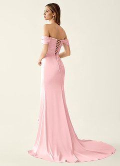 Donatella Light Pink 3D Flowers Sparkly Lace Up Back Prom Dress image2