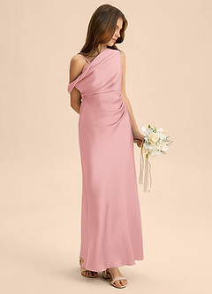 Azazie Emerson Junior Etui Schulterfrei Stretch-Satin Kleid Puderrosa image4