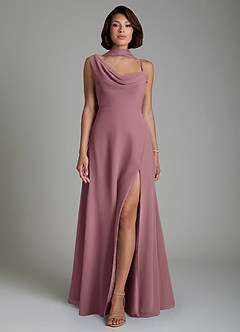 Azazie True Brautjungfernkleider Eine Linie Plissee Chiffon Kleid Amethyst image6