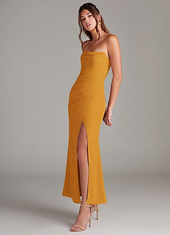 Azazie Leonis Bridesmaid Dresses Butterscotch Mermaid Strapless Chiffon Convertible Dress image3