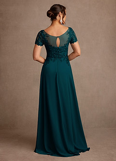 Azazie Alva Mother of the Bride Dresses Pine A-Line Lace Dress image3