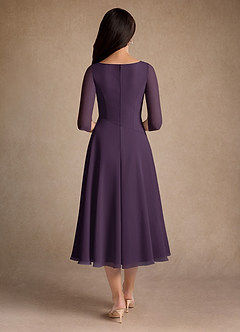 Azazie Durant Mother of the Bride Dresses Plum A-Line Pleated Chiffon Dress image3