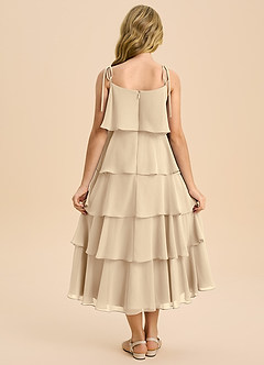 Azazie Shortcake Junior Champagne A-Line Bow Chiffon Dress image2