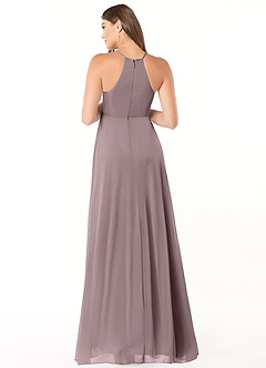 Azazie Annabelle Maternity Bridesmaid Dresses A-Line V-Neck Pleated Mesh Floor-Length Dress image2