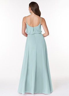 Azazie Lupe Brautjungfernkleider A-Linie Schaufel Chiffon Kleid Nebel image2