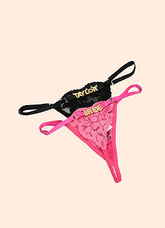 front String personnalisé avec nom, lingerie en strass personnalisée