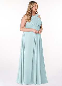 Azazie Kaleigh Bridesmaid Dresses Mist A-Line Pleated Chiffon Dress image10