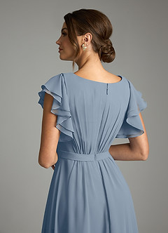 Azazie Daphne Modest Bridesmaid Dresses A-Line Ruffled Chiffon Floor-Length Dress image6