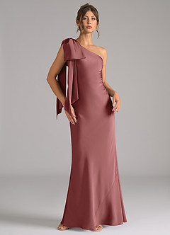 Azazie Capri Bridesmaid Dresses Amethyst Mermaid One Shoulder Stretch Satin Dress image1