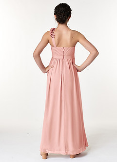 Azazie Flower Junior Agave A-Line Pleated Chiffon Dress image2