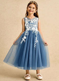 Azazie Sundae Blumenmädchenkleider Ballkleid Spitze Kleid Zwielichtviolett image6
