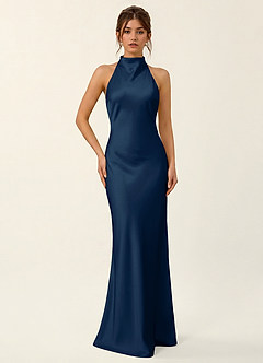 Homeper Dark Navy Open Back Stain Vacation Dress image3