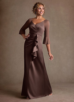 Azazie Nampa Abiti per la Madre della Sposa Abito Tubino in Maglia Plissettato Ganache image2