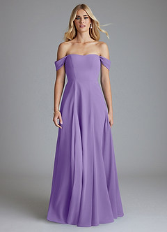 Azazie Seriana Brudtärnklänningar Klä av A-Linje i Chiffong Av axeln Tahiti image5