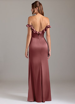 Azazie Callie Bridesmaid Dresses Amethyst A-Line Ruched Stretch Satin Convertible Dress image7