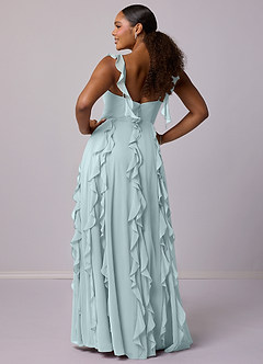 Barbie ♥ Azazie Bridesmaid Dresses Mist A-Line with Pockets Chiffon Dress image8