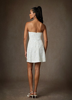 Azazie Atila Wedding Dresses Diamond White A-Line Lace Dress image8