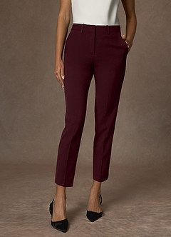 front Whitney Cabernet Gestructureerd stretch cropped broekpak