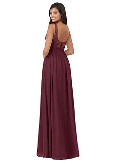 Azazie Robbie Final Sale Desert Rose A-Line Lace Chiffon Dress image2