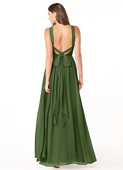Azazie Dionne Bridesmaid Dresses Olive A-Line Corset Chiffon Dress image2