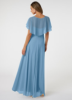 Azazie Jamie Bridesmaid Dresses Steel Blue A-Line Chiffon Dress image5