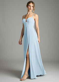 Azazie Audreana Final Sale Sky Blue A-Line Sweetheart Neckline Chiffon Dress image4