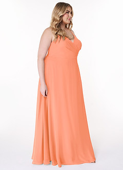Azazie Davis Bridesmaid Dresses Sunset A-Line V-Neck Chiffon Dress image10