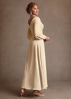 Azazie Paterson Mother of the Bride Dresses Champagne A-Line Pleated Chiffon Dress image4