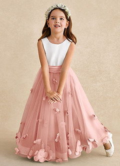 Azazie Vi Flower Girl Dresses Rosette A-Line Sleeveless Tulle Dress image6