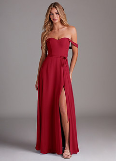 Azazie Aaron Final Sale Scarlet A-Line Off the Shoulder Chiffon Convertible Dress image1